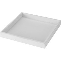 Kaarsenbord/plateau - hout - vierkant - wit - 25 x 25 cm - Kaarsenplateaus
