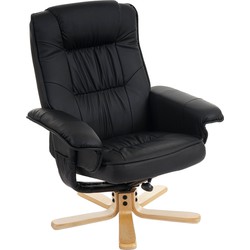 Cosmo Casa  Ontspanningsstoel TV - Stoel  fauteuil  zonder  voetenbank - Kunstleer - Zwart