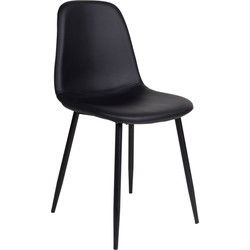 Eetkamerstoel Zwart - Pu-Leer - Stoel Stockholm - Set van 2