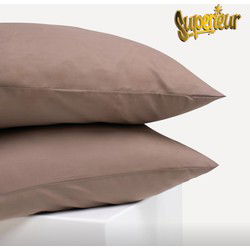 Superieur kussenslopen Katoen - 60x70 (set van 2) - Taupe - Antibacteriëel kussensloop - Kussen Beschermer - kussensloop katoen - kussensloop - Kussenbeschermer - Kussenslopen