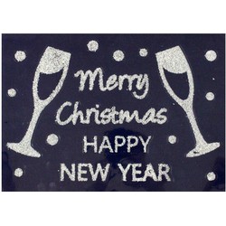 1x stuks velletjes kerst glitter raamstickers Merry Christmas 28,5 x 40 cm - Feeststickers