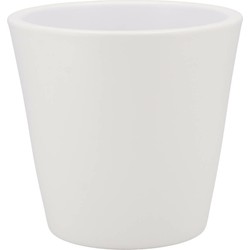 DK Design bloempot/plantenpot - Vinci - wit mat - voor kamerplant - D13 x H15 cm - Plantenpotten