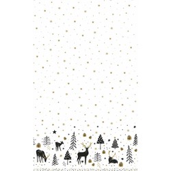 Duni kerst tafellaken/tafelkleed - 138 x 220 cm -papier -met rendieren - Tafellakens