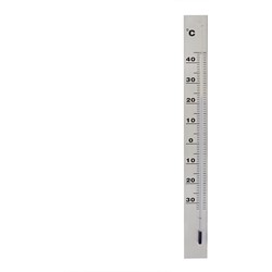 Binnen/buiten thermometers grijs van aluminium 37 cm - Buitenthermometers