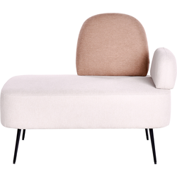 ARCEY - Chaise longue - Lichtbeige - Rechtszijdig - Stof