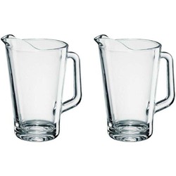 3x Glazen water of sap karaffen 1,5 L Conic - Waterkannen