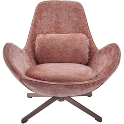 Roze draaifauteuil in Queen stof