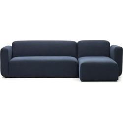 Kave Home - Neom modulaire bank 3 zits chaise longue rechts/links blauw 263 cm