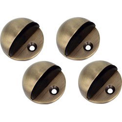 AMIG Deurstopper/deurbuffer - 4x - D45mm - inclusief schroeven - messing  - Deurstoppers
