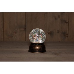 B.O. Globe Snowman Glitter Water Led Warm White 11X14 cm