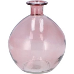 DK Design Bloemenvaas rond model - helder gekleurd glas - zacht roze - D13 x H15 cm - Vazen