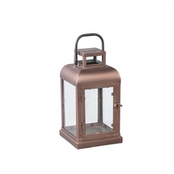 PTMD Vitoria Copper rectangle iron lantern with glass S