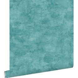 ESTAhome behang betonlook turquoise - 53 cm x 10,05 m - 138908