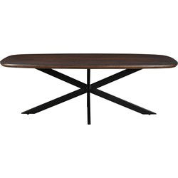 Livingfurn - Eetkamertafel Jesper Danish Oval Brown 210cm - Mangohout