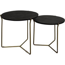 Livingfurn Mason Black/Brass Set of 2