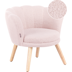 Beliani HALBY - Fauteuil-Roze-Bouclé