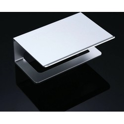 Toiletrolhouder rectángulo mat aluminium met planchet voor smartphone