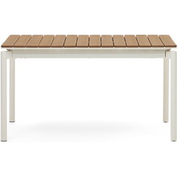 Kave Home - Uitschuifbare buitentafel Canyelles in polystyreen en mat wit aluminium 140(200) x 90 cm