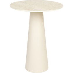 Bijzettafel Rond - Beige Keramiek - 40x40x52cm - karula