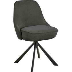 Eetkamerstoel - Donkergrijs - Stof - Zithoogte 52cm - Cor - Set van 2