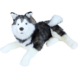 Boony Natural Decoration pluche husky 53 cm liggend