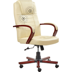 Beliani DIAMOND - Massagestoel-Beige-Leer