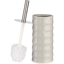 Berilo Toiletborstel - kiezelgrijs met stippen - keramiek - 31 cm - Toiletborstels