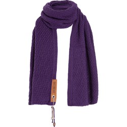 Knit Factory Luna Gebreide Sjaal Dames - Colsjaal - Omslagdoek - Purple - 200x50 cm - Inclusief sierspeld