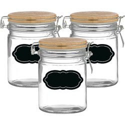 Weckpot/inmaakpot - 6x - 700 ml - glas - met beugelsluiting - incl. etiketten - Weckpotten