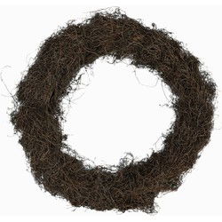 PTMD Kerstkrans Wreath - 100x22x100 cm - Polyester - Bruin