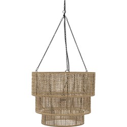 Riviera Maison Hanglamp, Lamp voor binnen, Gevlochten touw - RM Lucca Hanging Lamp - Bruin - IJzer