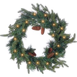 KAMERUN - Krans met LED - Groen -  60 cm - PVC
