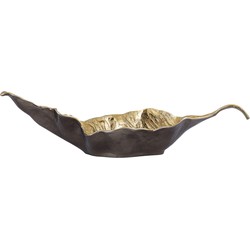 PTMD Ycee Brass casted alu leaf bowl gold inside L