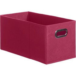 5Five Opbergmand/kastmand - framboos roze - linnen - 31 x 15 x 15 cm - Opbergmanden