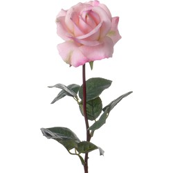 Top Art Kunstbloem roos Caroline - roze - 70 cm - zijde - kunststof steel - decoratie bloemen - Kunstbloemen