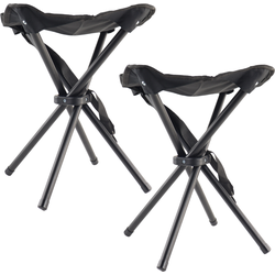 HIXA Opvouwbare kruk - 2 Stuks - Vouwkruk - Inklapbaar krukje - Zwart - 33x40cm