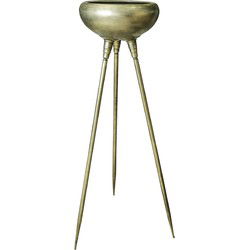 PTMD Genesis Bloempot Op Poten - 61 x 56 x 139,5 cm - Metaal - Grijs