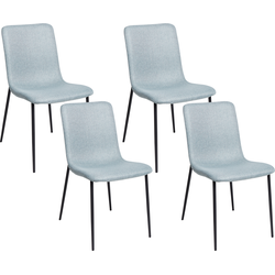 GLENDIVE - Eetkamerstoel set van 4 - Lichtblauw - Polyester