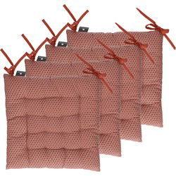 Atmosphera Stoelkussens - 4x - terra - katoen - 38 x 7 cm - wicker zitkussen - tuinstoelkussens