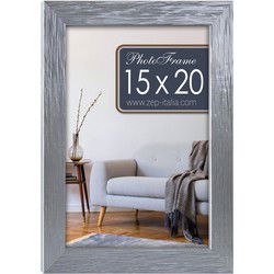 Zep Fotolijstje - zilverkleurig - hout - voor foto van 15 x 20 cm - Fotolijsten