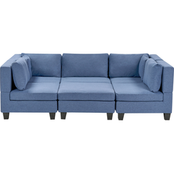 UNSTAD - Modulaire bank met ottomaan - Blauw - 5-zits - Polyester