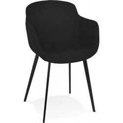 Stoel met armleuningen RIGA 59x54x80 cm Zwart
