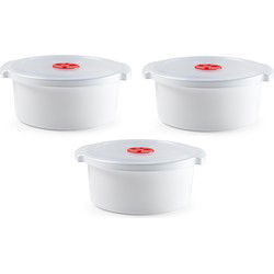 PlasticForte Magnetronschaal met deksel - 3x - 3L - 25x23x10 cm - Magnetronbakken