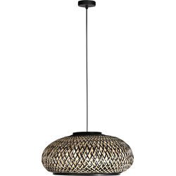 Mexlite - hanglamp - HaloSwap - naturel zwart - bamboe - Ø 50cm - E27 - 4296ZW