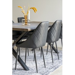 Vloerkleed 160x230cm - Zwart/Wit - Chenille Polyester - Kleed Havana