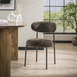 Hoyz Collection - Eetkamerstoel Round - Tissee Cargo Bruin - Set van 2