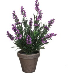 Mica Decorations Lavendel Kunstplant in Bloempot Stan - H33 x Ø20 cm - Paars