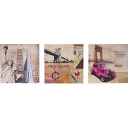 Cosmo Casa Canvas Schilderij - Wandafbeelding - Spanraam - Foto Kunstafdruk - 3 delen - 150x50cm - New York