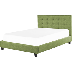 Beliani ROCHELLE - Tweepersoonsbed-Groen-Polyester