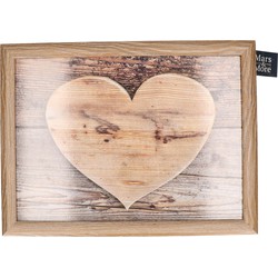 Laptray/schoottafel hart houtprint 43 x 33 cm - Dienbladen